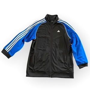 Adidas track jacket black, blue & white size medium men’s